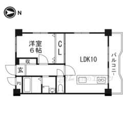 タウンハイツ南茨木2号館の物件間取画像